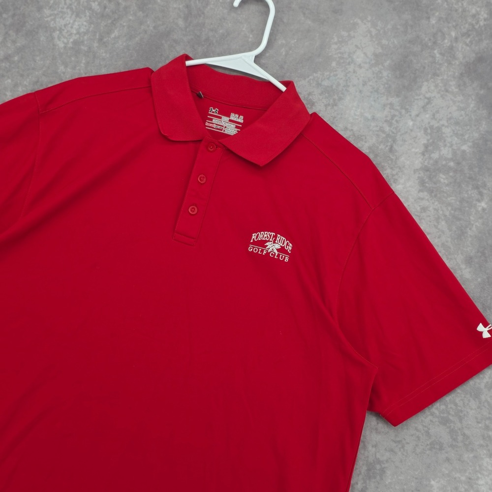 Under Armour Golf Polo Shirt Mens Large Tall Red Performance Athletic
